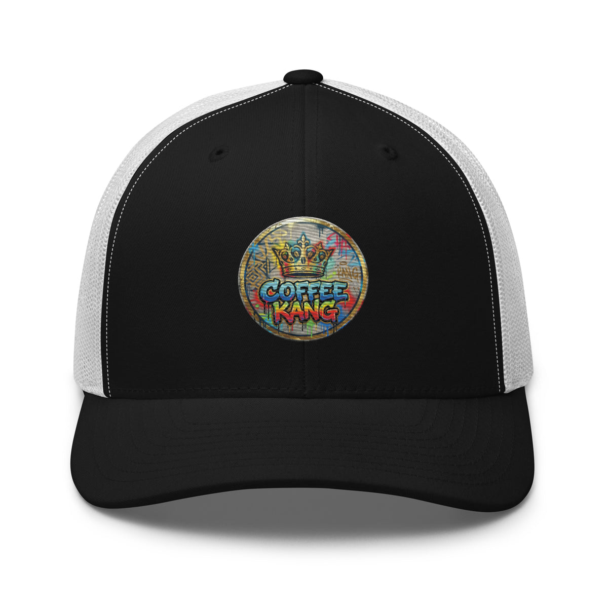 trucker cap with mesh back featuring colorful &