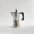 example product moka pot with a silver and black design