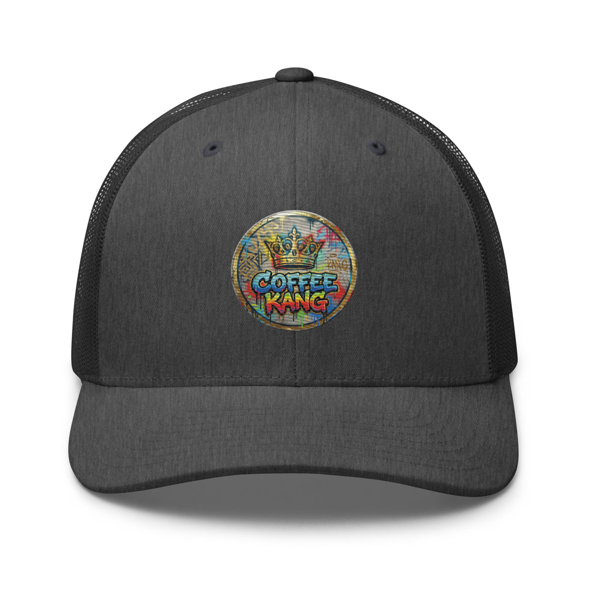 trucker cap with mesh back featuring colorful &