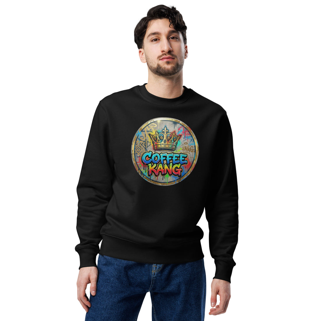 Unisex eco sweatshirt featuring a vibrant &