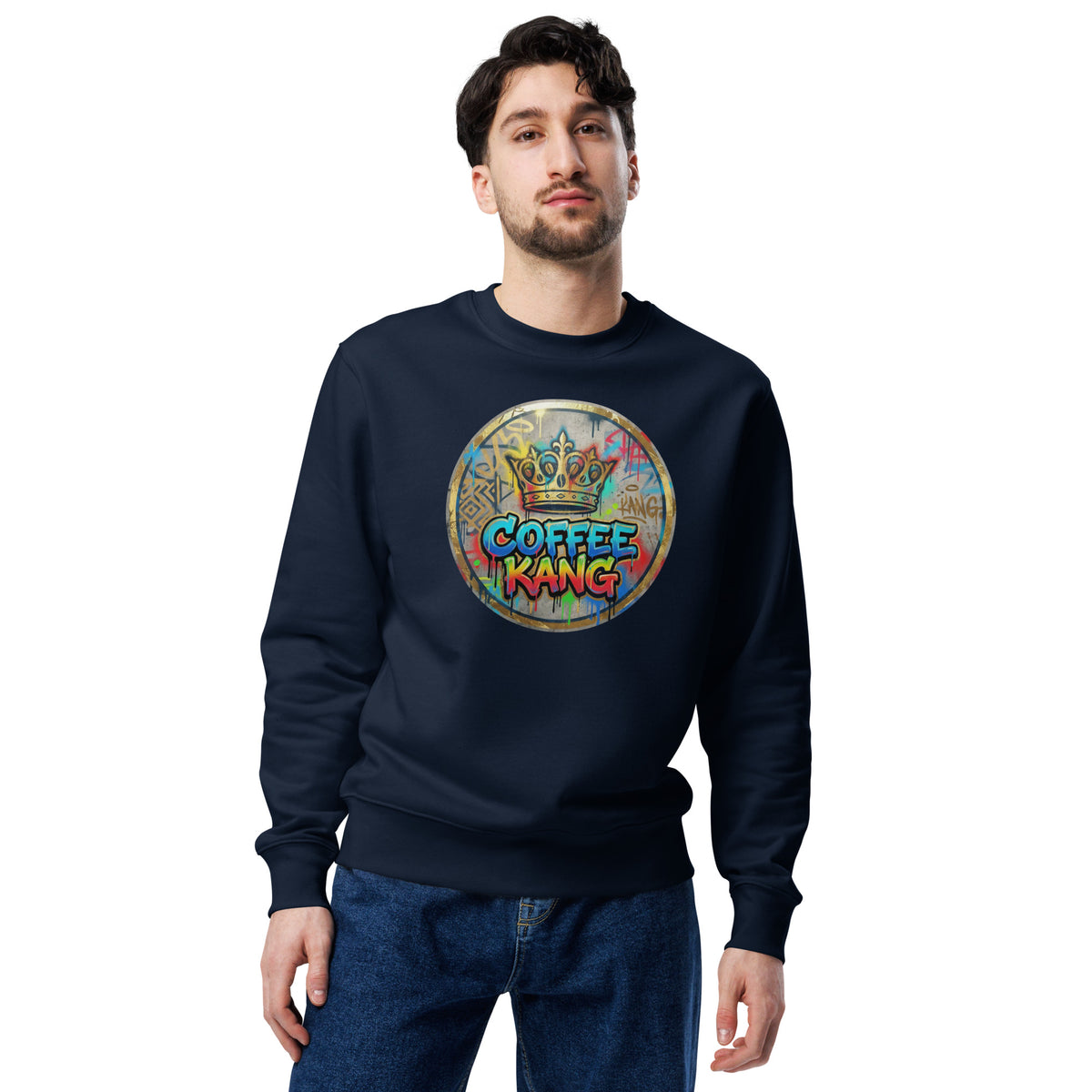 Unisex eco sweatshirt featuring a vibrant &
