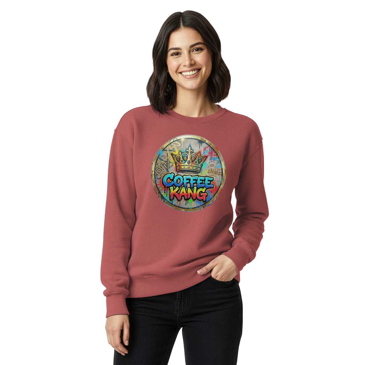 Unisex garment-dyed sweatshirt featuring colorful &