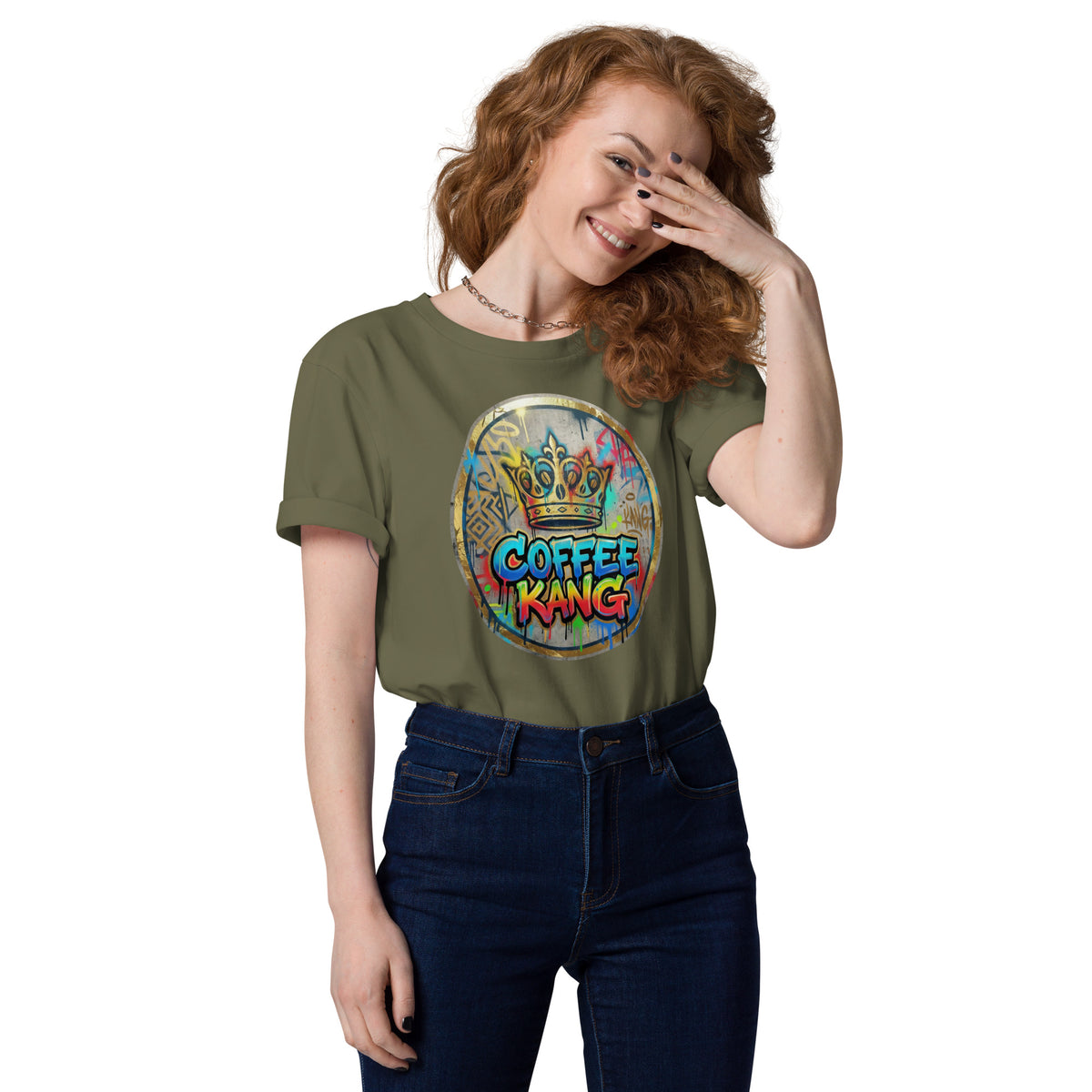 unisex organic cotton t-shirt featuring a colorful &